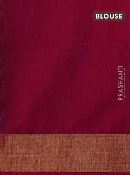 Ikat silk cotton saree green and pink with allover ikat weaves and zari woven border