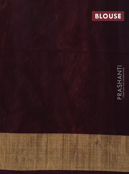 Ikat silk cotton saree rustic orange and wine shade with allover ikat weaves and zari woven border