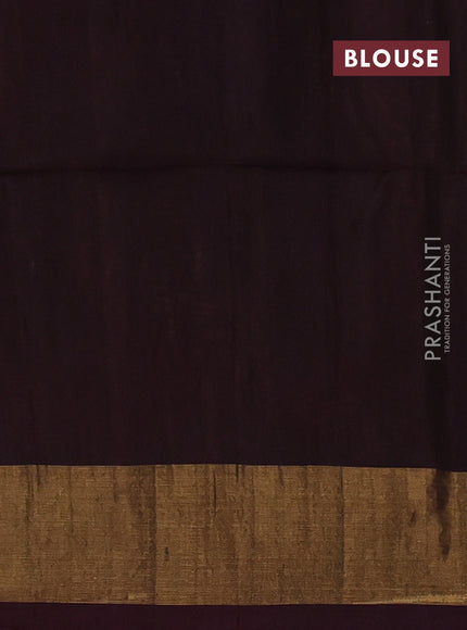 Ikat silk cotton saree orange and coffee brown with allover ikat weaves and zari woven border