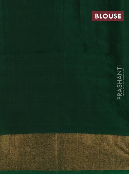Ikat silk cotton saree purple and green with allover ikat weaves and zari woven border