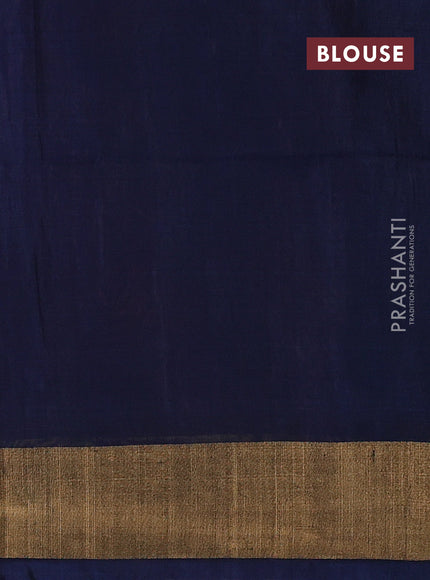 Ikat silk cotton saree pink and peacock blue with allover ikat weaves and zari woven border