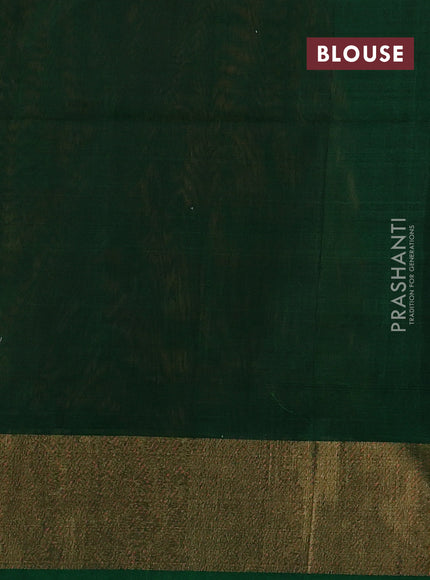 Ikat silk cotton saree rustic orange and green with allover ikat weaves and zari woven border
