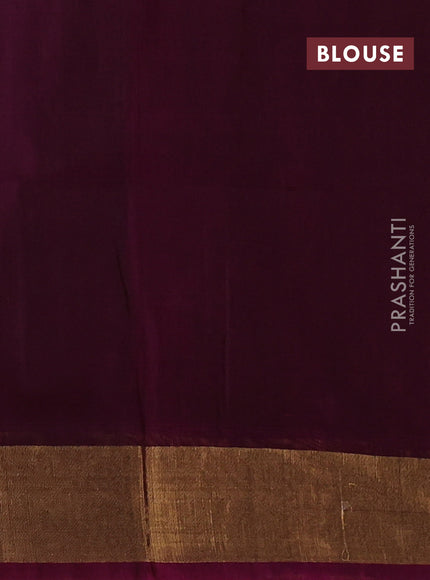 Ikat silk cotton saree rustic orange and wine shade with allover ikat weaves and zari woven border
