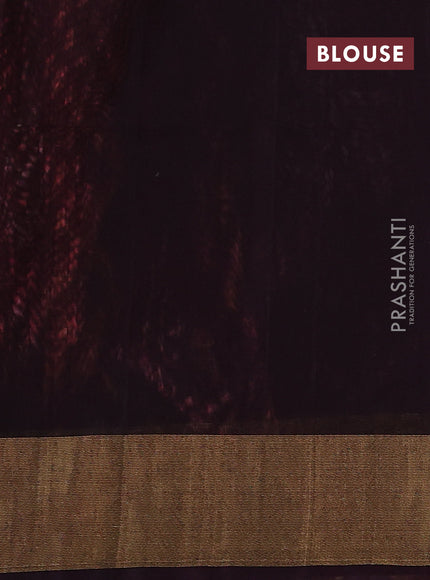 Ikat silk cotton saree red shade and wine shade with allover ikat butta weaves and zari woven border