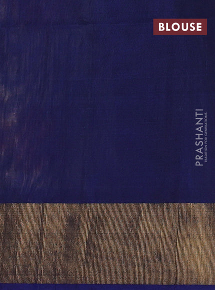 Ikat silk cotton saree sandal and peacock blue with allover ikat weaves and zari woven border