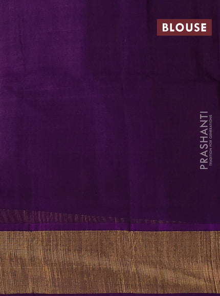 Ikat silk cotton saree pink shade and purple with allover ikat weaves and zari woven border