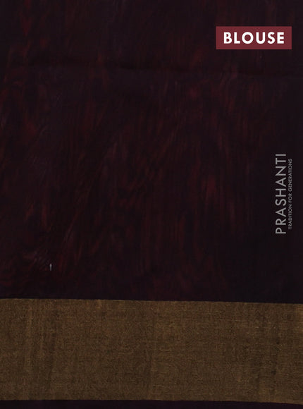 Ikat silk cotton saree peach pink and deep wine with allover ikat weaves and zari woven border