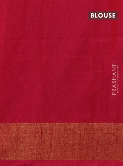 Ikat silk cotton saree grey and candy pink with allover ikat weaves and zari woven border