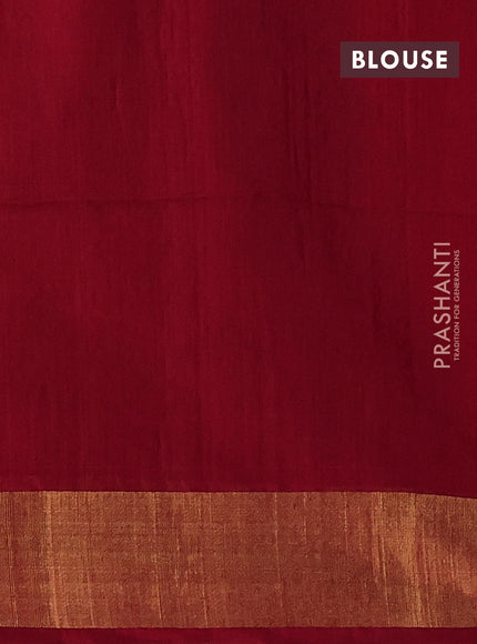 Ikat silk cotton saree violet and red with allover ikat weaves and zari woven border