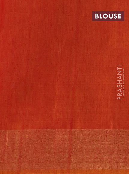 Ikat silk cotton saree violet and dark mustard with allover ikat weaves and zari woven border