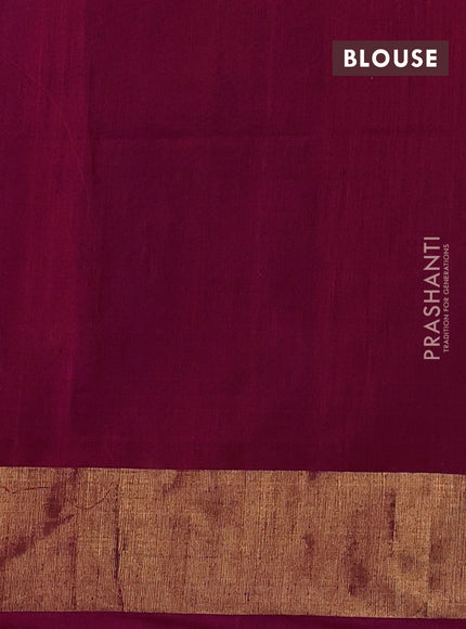 Ikat silk cotton saree violet and dark pink with allover ikat weaves and zari woven border