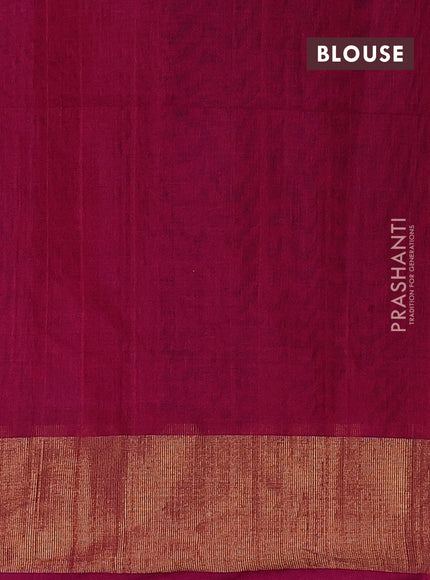 Ikat silk cotton saree violet and dark pink with allover ikat weaves and zari woven border