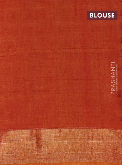 Ikat silk cotton saree violet and mustard yellow with allover ikat weaves and zari woven border