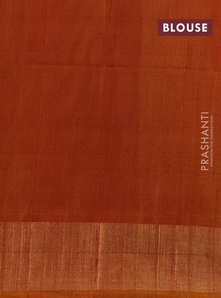 Ikat silk cotton saree violet and dark mustard with allover ikat weaves and zari woven border