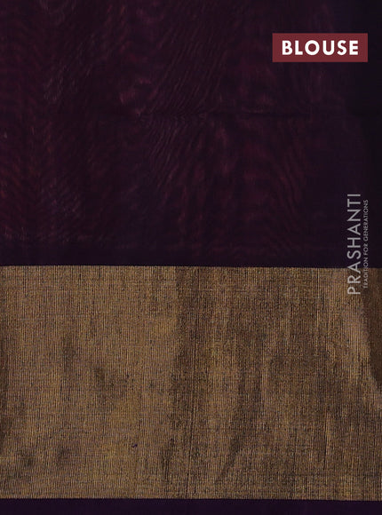 Ikat silk cotton saree peach pink and deep violet with allover ikat weaves and long ikat woven zari border
