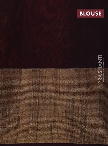 Ikat silk cotton saree orange and wine shade with allover ikat weaves and long ikat woven zari border