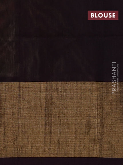 Ikat silk cotton saree mehendi green and wine shade with allover ikat weaves and long ikat woven zari border