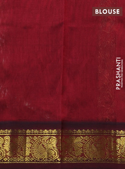 Silk cotton saree cream and deep maroon with allover kalamkari prints and korvai zari woven border