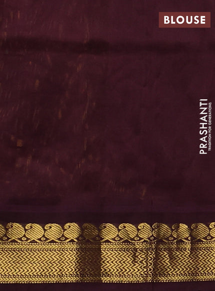 Silk cotton saree mustard yellow and deep maroon with allover kalamkari prints and korvai zari woven border