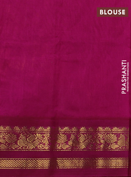 Silk cotton saree orange and magenta pink with allover kalamkari prints and korvai zari woven border