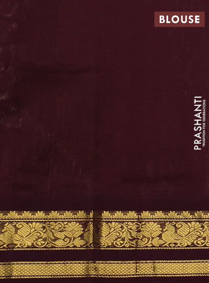 Silk cotton saree beige and coffee brown with allover kalamkari prints and korvai zari woven border