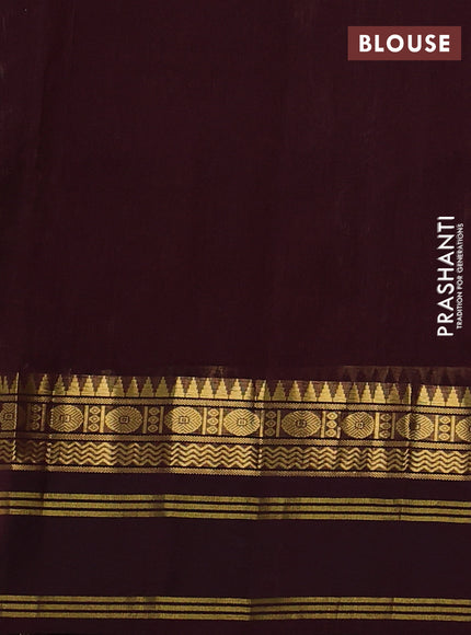 Silk cotton saree beige and coffee brown with allover kalamkari prints and korvai zari woven border