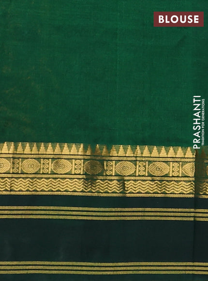 Silk cotton saree mustard yellow and bottle green with allover kalamkari prints and korvai zari woven border