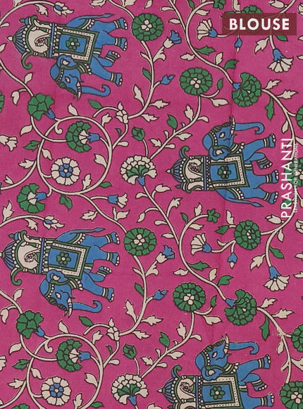 Narayanpet cotton saree light green and pink with plain body and thread woven simple border