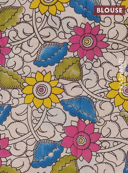 Narayanpet cotton saree violet and beige with allover thread checked pattern and rettapet thread woven border
