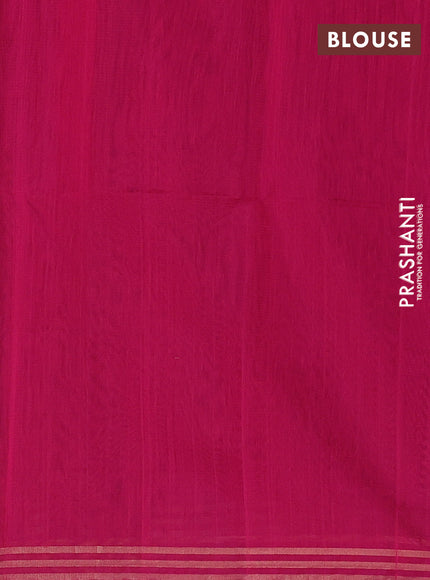 Kora silk cotton saree violet and dark pink with zari woven buttas and zari woven border