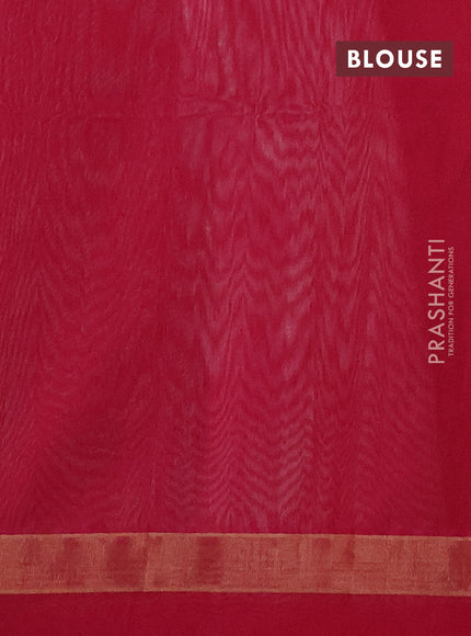 Kora silk cotton saree off white and pink with zari woven buttas and zari woven border