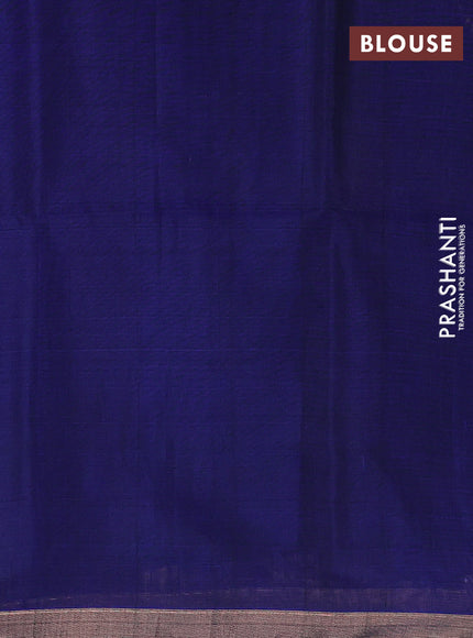 Kora silk cotton saree green and blue with allover zari woven buttas and zari woven border
