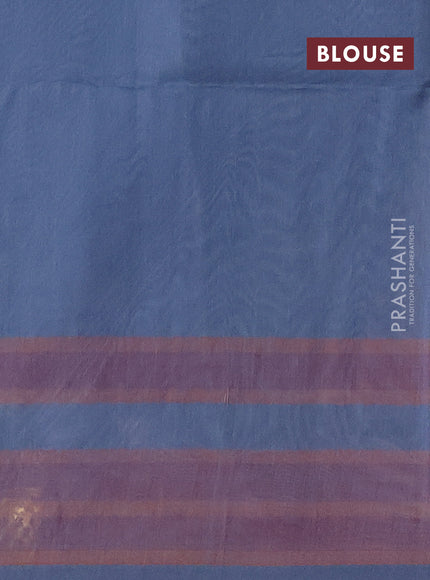 Kora silk cotton saree greyish blue with allover zari woven buttas and zari woven border