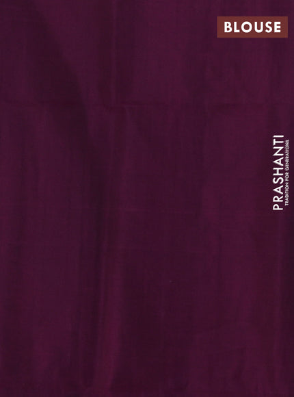 Kora silk cotton saree peacock blue and magenta pink with thread weaves & buttas and simple border