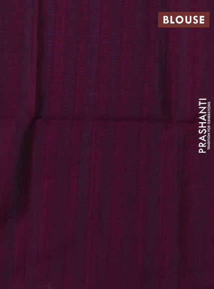 Kora silk cotton saree mehendi green and magenta pink with thread weaves & buttas and simple border