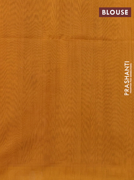Kora silk cotton saree black and mustard yellow with thread woven buttas and simple border