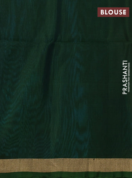 Kora silk cotton saree dual shade of teal blue and mehendi gree with thread & zari woven buttas and zari woven border