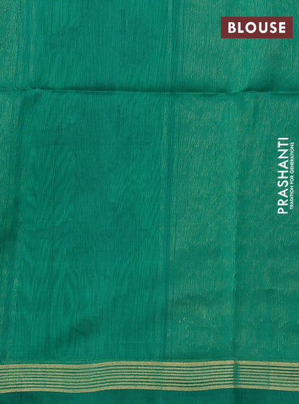 Kora silk cotton saree dual shade of violet and green with thread & zari woven buttas and zari woven border