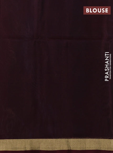 Kora silk cotton saree grey and deep maroon with thread & zari woven buttas and zari woven border