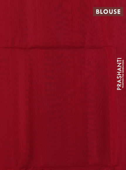 Kora silk cotton saree dual shade of greenish blue and maroon with thread woven floral buttas and piping border