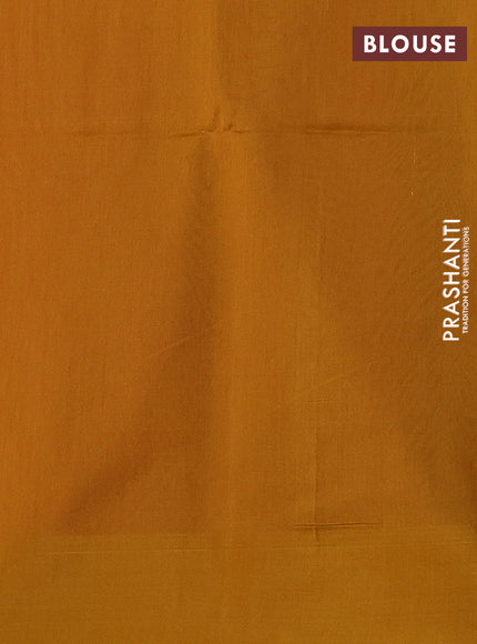 Kora silk cotton saree dual shade of pinkish mustard and dark mustard with thread woven buttas and simple border