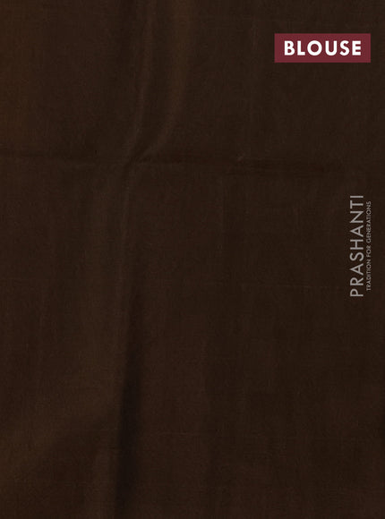 Kora silk cotton saree dark mustard and wine shade with thread & zari woven buttas and simple border