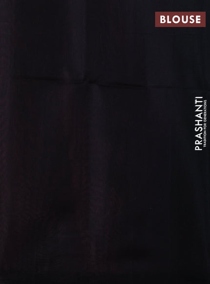 Kora silk cotton saree dual shade of pastel maroon and black with thread woven buttas and simple border
