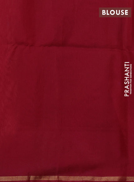 Kora silk cotton saree dual shade of rust and dark pink with thread & zari woven buttas and woven butta border