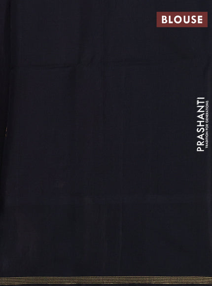 Kora silk cotton saree dual shade of rustic purple and black with thread & zari woven buttas and woven butta border