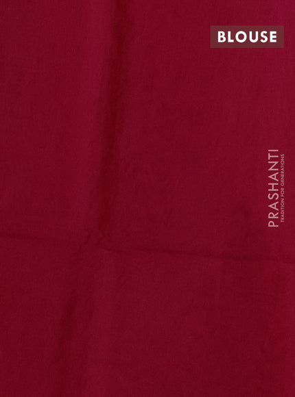 Kora silk cotton saree peacock blue and magenta pink with zari woven buttas and simple border