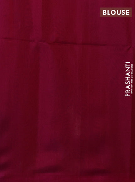 Kora silk cotton saree blue and pink with zari woven buttas and simple border