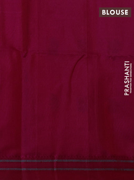 Kora silk cotton saree rust shade and pink with allover thread woven buttas and thread woven border
