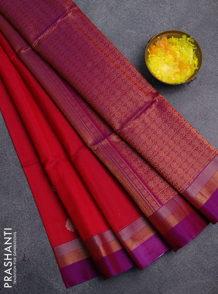 Kora silk cotton saree pink and royal blue with zari woven buttas and zari woven simple border