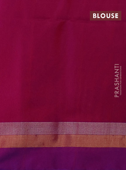 Kora silk cotton saree pink and royal blue with zari woven buttas and zari woven simple border